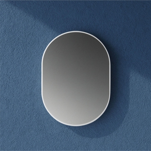 Lustro owalne LISA w BIAŁEJ ramie 61,5x79 cm OUTLET