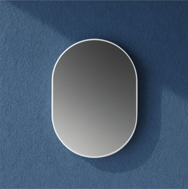 Lustro owalne LISA w BIAŁEJ ramie 61,5x79 cm OUTLET