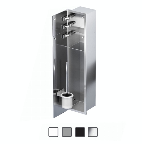 Schowek WC BEND 800 na szczotkę i papier - do zabudowy, podwójne drzwi