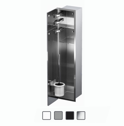 Schowek WC FLAT 800 na szczotkę i papier - do zabudowy, podwójne drzwi