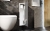 Schowek WC na szczotkę i papier toaletowy SZARE SZKLANE DRZWI WNĘKOWY FLAT 600 PRAWY