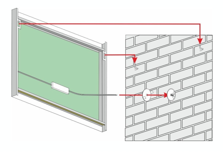 Lustro LED 80x60 cm – schemat montażu wersja OUTLET