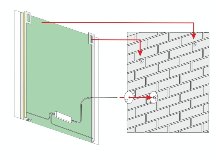 Lustro prostokątne z oświetleniem LED 80x80 + WYŁĄCZNIK OUTLET - montaż