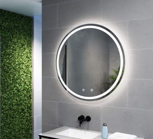Lustro okrągłe CERCHIO R DUO z oświetleniem LED przód i tył