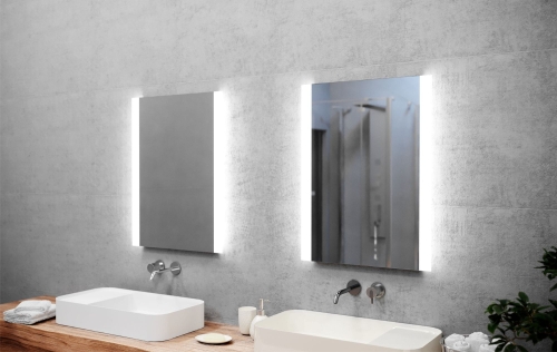 Dwa lustra prostokątne z oświetleniem LED 80x80 + WYŁĄCZNIK