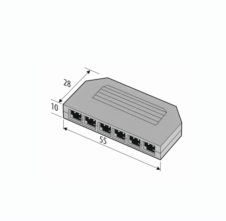 Rozdzielacz mini AMP/RK - wymiary