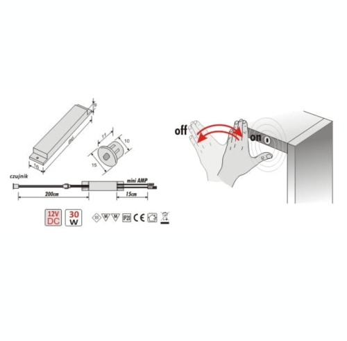 Wyłącznik zbliżeniowy IR WIR/Z1 - wymiary