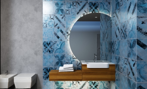 Lustro okrągłe Cerchio P ŚCIĘTE z oświetleniem LED w łazience