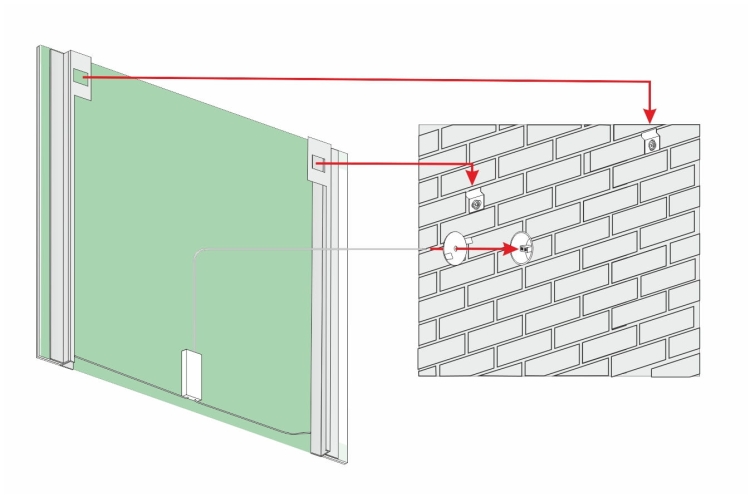 Lustro prostokątne z oświetleniem LED 100x80 OUTLET  - montaż