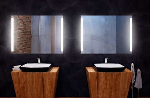 Lustro prostokątne z oświetleniem LED 100x80 OUTLET