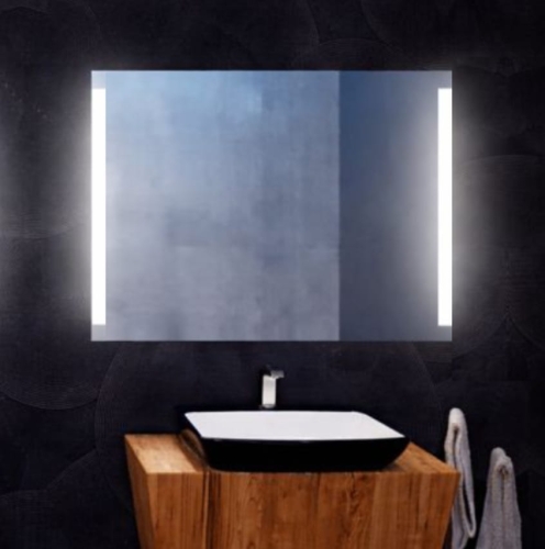 Lustro prostokątne z oświetleniem LED 100x80 OUTLET