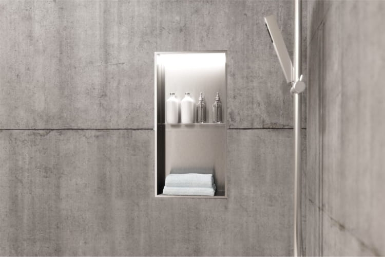 Półka wnękowa STALOWA 600 z PODŚWIETLENIEM LED OUTLET