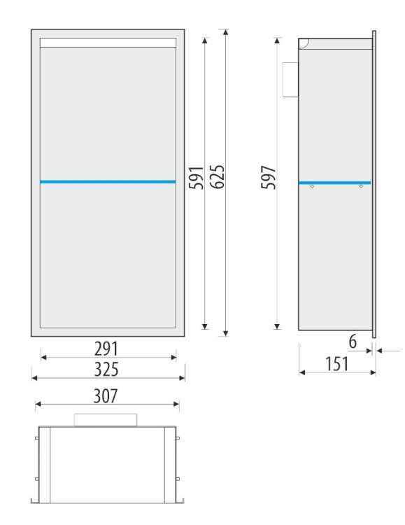 Półka wnękowa STALOWA 600 z PODŚWIETLENIEM LED OUTLET RYSUNEK