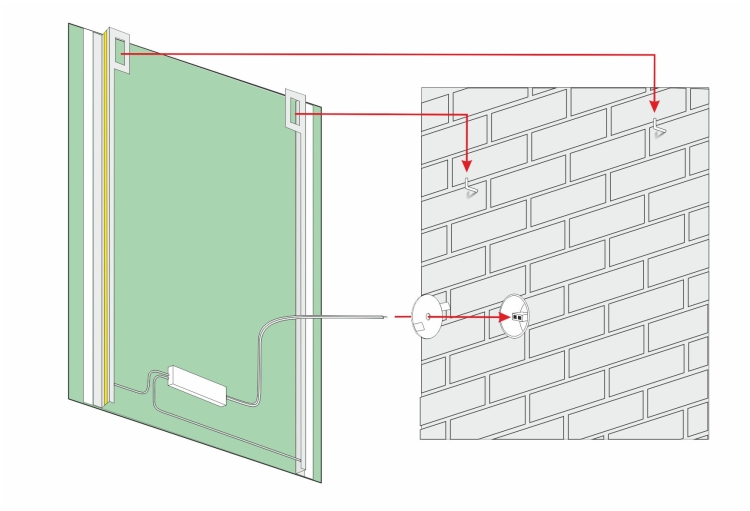 Lustro prostokątne z oświetleniem LED 60x80 OUTLET - rysunek