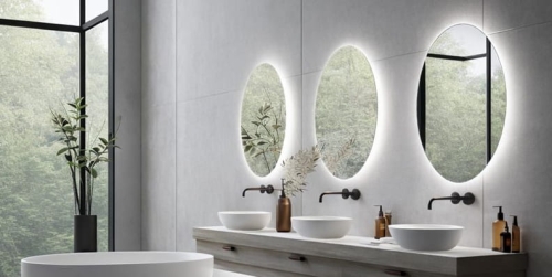 Lustro LED ścienne elipsa owalne podświetlane 50x70 cm ELIPSO Z