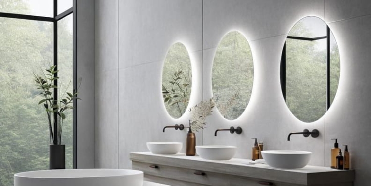Lustro LED ścienne elipsa owalne podświetlane 50x70 cm ELIPSO Z