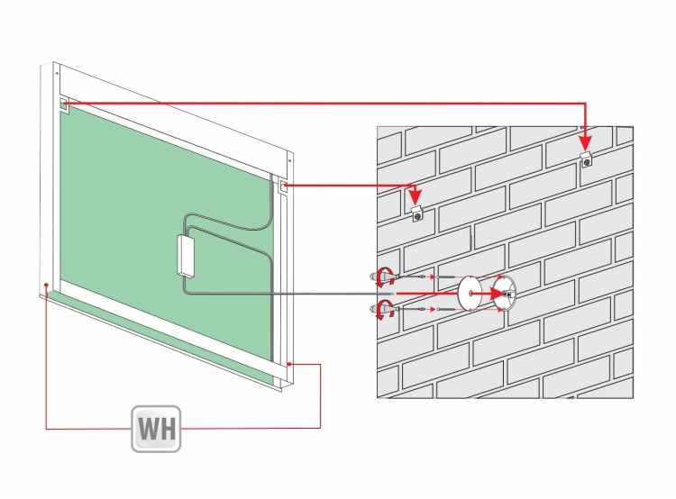 Lustro prostokątne LEONARDO 80x60 cm BIAŁE OUTLET montaż