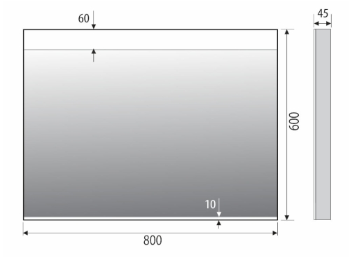 Lustro prostokątne LEONARDO 80x60 cm BIAŁE OUTLET rysunek