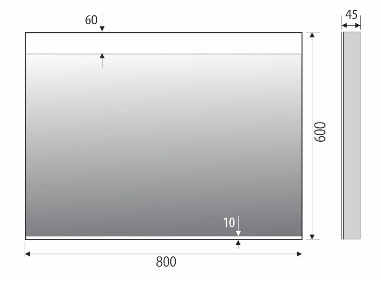 Lustro prostokątne LEONARDO 80x60 cm BIAŁE OUTLET rysunek