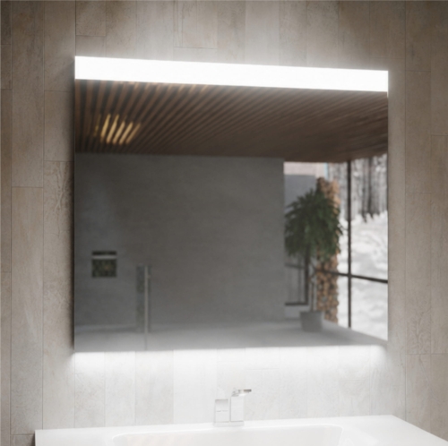 Lustro prostokątne Leonardo 80x70 cm – z matą grzewczą i zmianą barwy światła