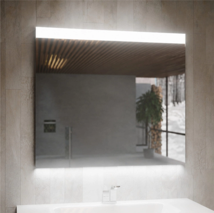 Lustro prostokątne Leonardo 80x70 cm – z matą grzewczą i zmianą barwy światła