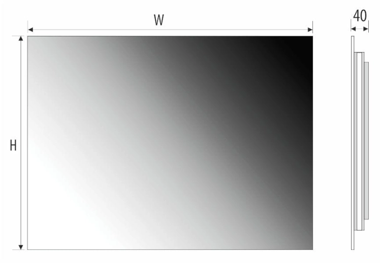 Lustro prostokątne SONIA z oświetleniem LED 80x60  OUTLET rysunek