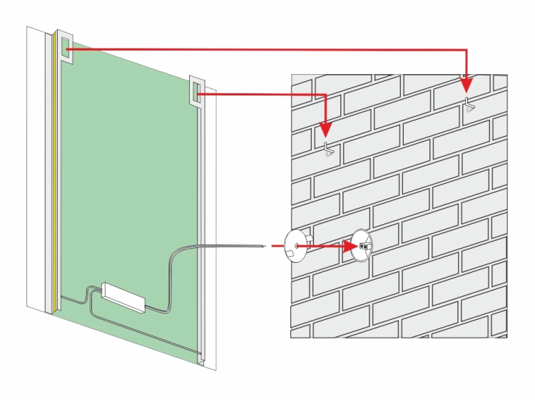 Lustro prostokątne z oświetleniem LED 60x80 OUTLET - montaż
