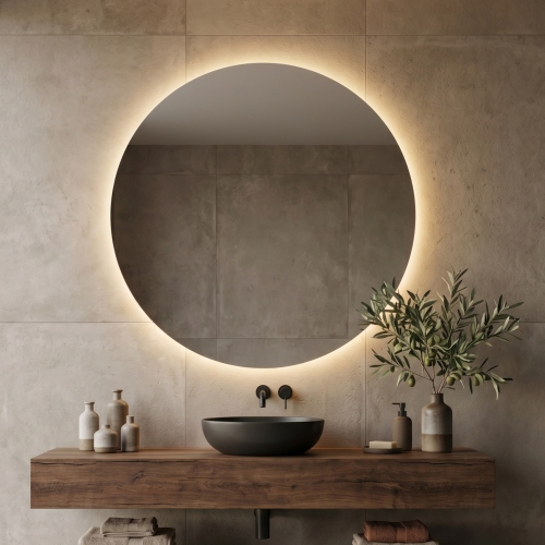 Lustro okrągłe CERCHIO Z z oświetleniem LED fi 80cm OUTLET