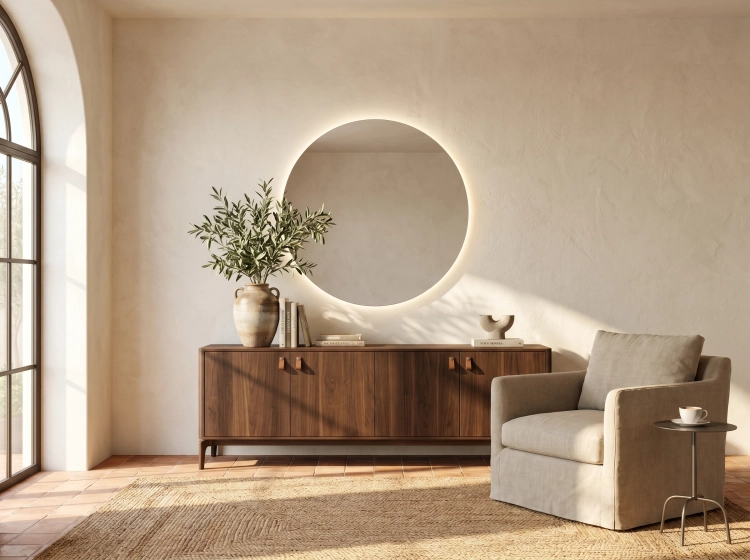 Lustro okrągłe CERCHIO Z z oświetleniem LED fi 80cm OUTLET