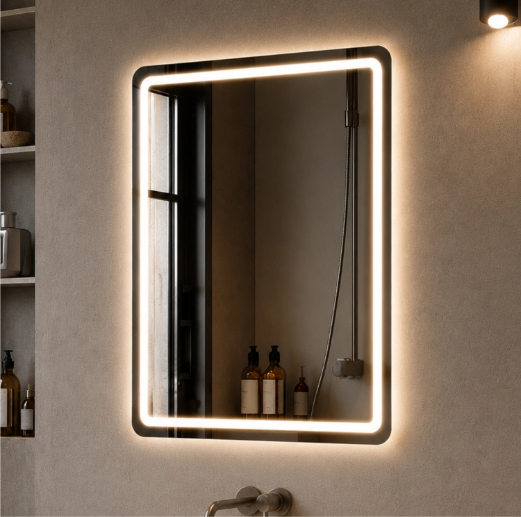 Lustro prostokątne FORMA z oświetleniem LED 60x80 MATA GRZEWCZA IP44 OUTLET