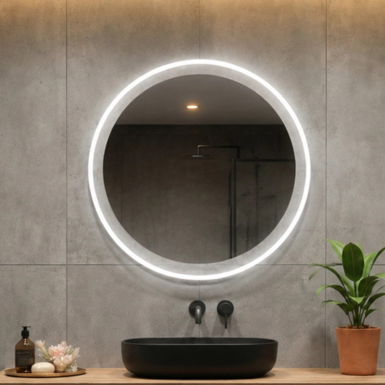 Lustro okrągłe LUXORIA z oświetleniem LED