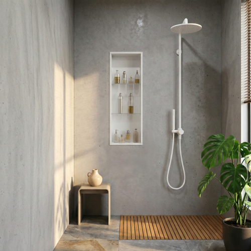 Biała półka wnękowa FLAT 900 z półkami