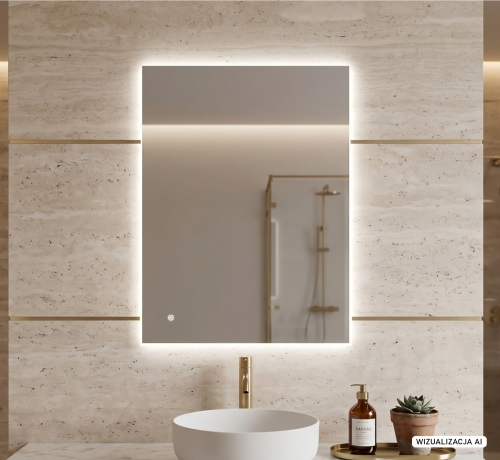 Lustro prostokątne LANDO z oświetleniem LED 60x80 cm