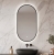 Lustro owalne LED ORIENT w czarnej ramie aluminiowej