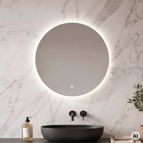 Lustro okrągłe 60 cm LED ORIENT bez ramy