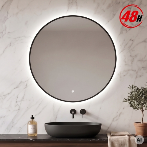 Lustro LED ORIENT w czarnej ramie aluminiowej
