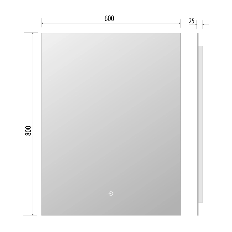 Rysunek lustro prostokątne LED ORIENT bez ramy 60x80 cm