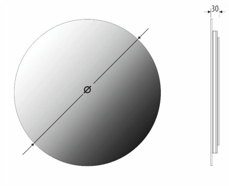 Lustro okrągłe CERCHIO Z z oświetleniem LED fi 50cm OUTLET rysunek