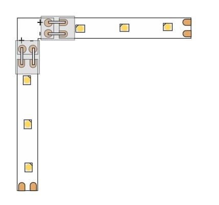Złączka do taśmy LED L 8mm 2pin - rysunek