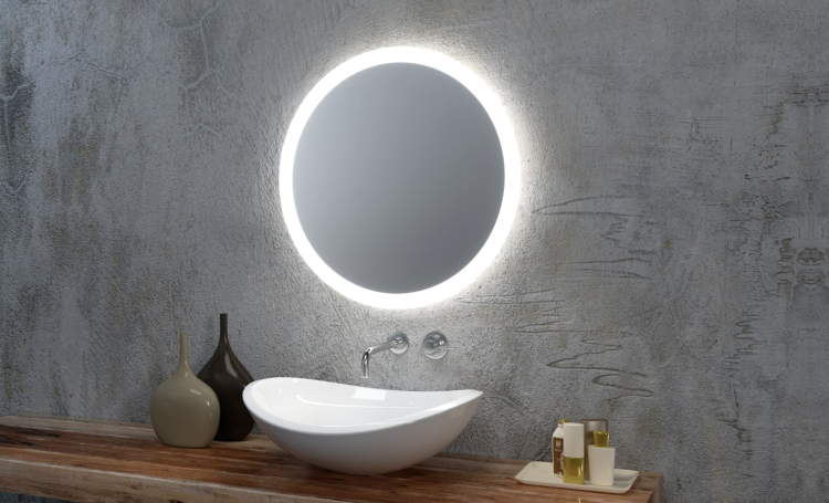 Lustro okrągłe ONYX z oświetleniem LED