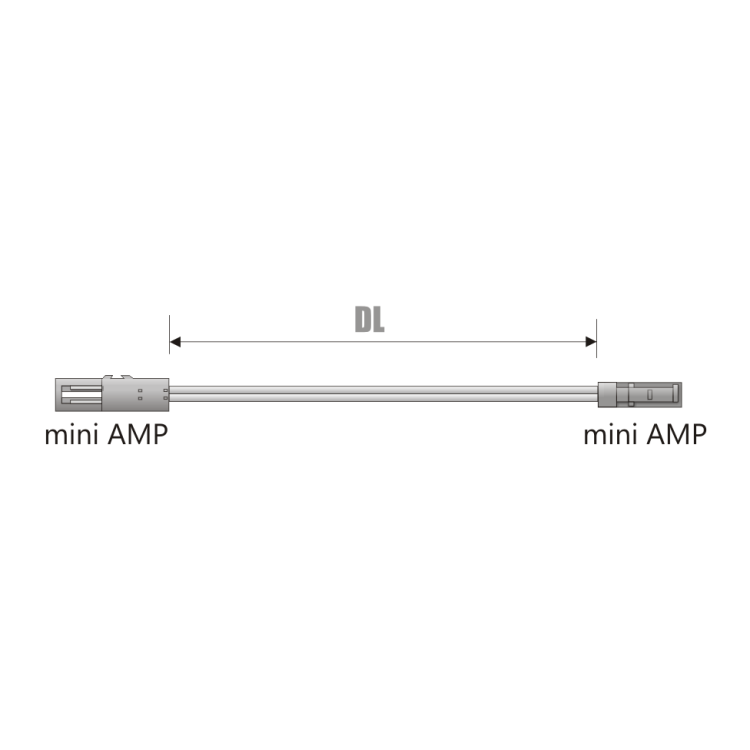 Złącze przedłużacz mini AMP - wymiary