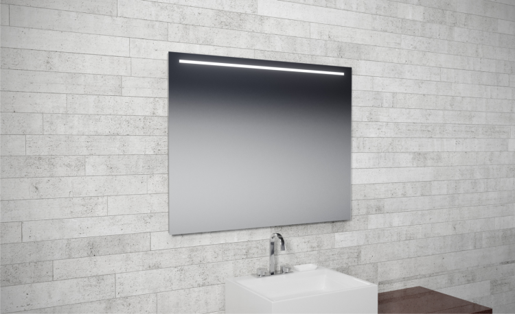 Lustro prostokątne EASY ALU 01 z oświetleniem LED nad umywalką