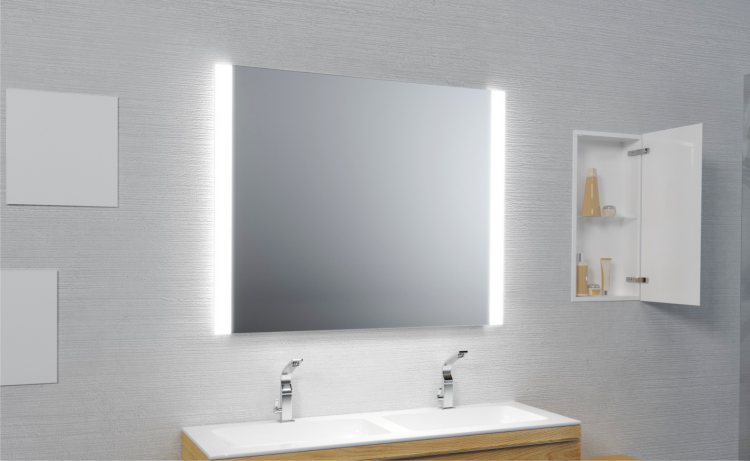 Lustro prostokątne FLOT z oświetleniem LED w łazience